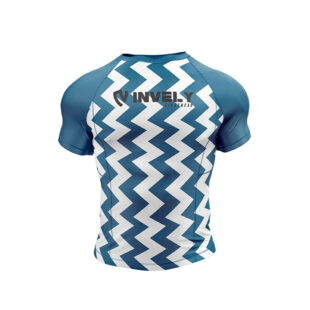 ZIGZAG LINE DESIGN SHORT SLEEVES COMPRESSION RASHGUARD UNISEX