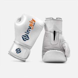 White Premium Quality Real Leather Boxing Gloves
