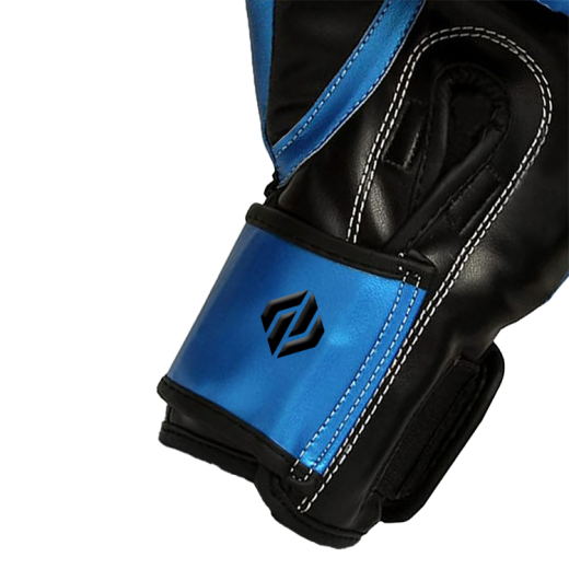 Blue/Black Premium Quality Real Leather Boxing Gloves - Image 3
