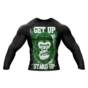 Gorilla Sublimated Print Black Long Sleeves Rashguard