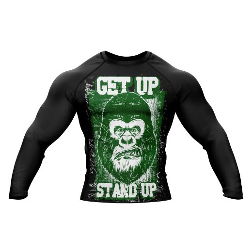 Gorilla Sublimated Print Black Long Sleeves Rashguard