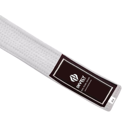 WHITE COTTON INVELY BJJ BELT - Image 3