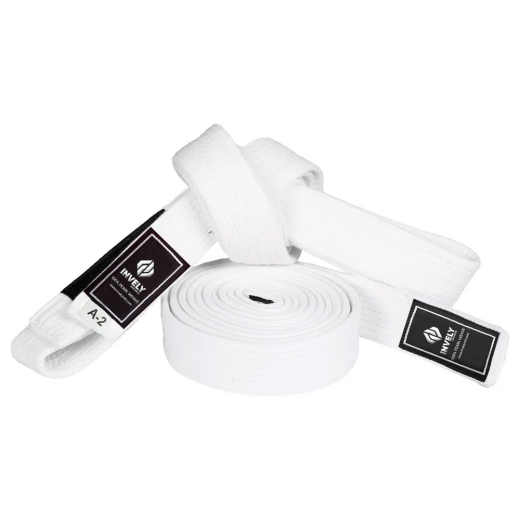 WHITE COTTON INVELY BJJ BELT - Image 2