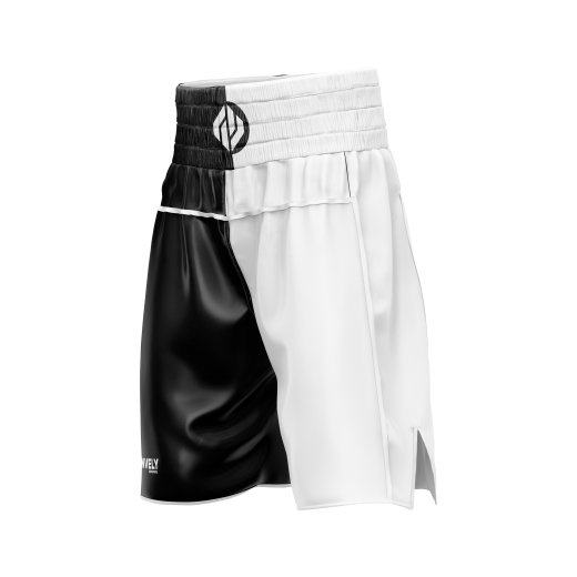 Black And White Muay Thai Shorts Fight Shorts - Image 2