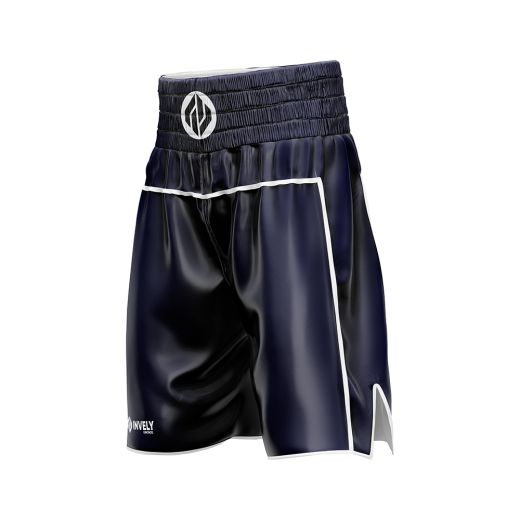Navy Blue Two Panel Boxing Shorts - Image 2